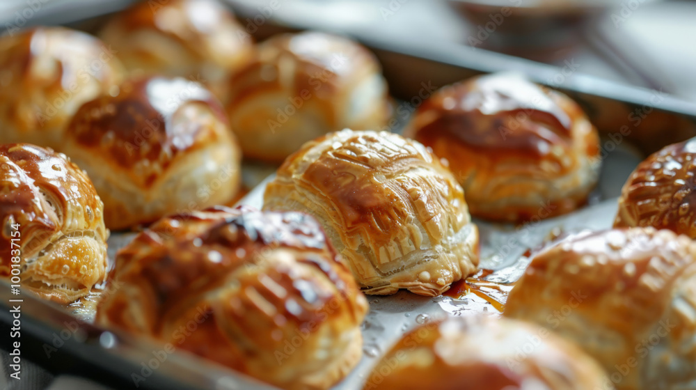 Freshly baked BBQ pork puffs with flaky pastry crust, golden and delicious. Perfect for savory snack or appetizer! Freshly baked BBQ pork puffs with flaky pastry crust, golden and delicious. Perfect for savory snack or appetizer!