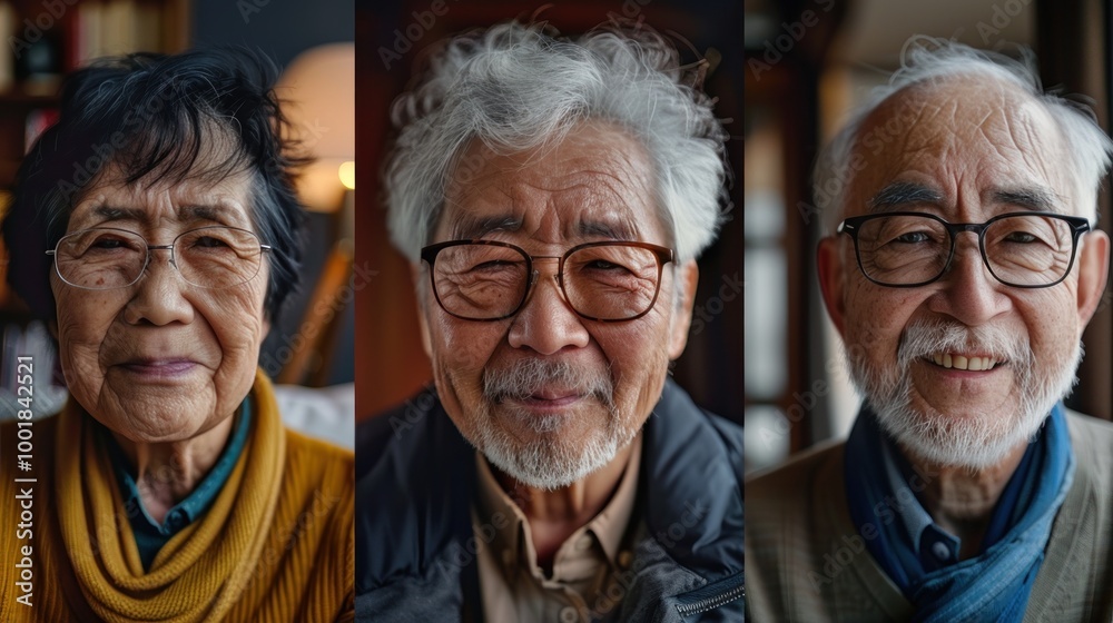 Seniors in the digital Illustrate the elderly seamlessly integrating technology into their lives: browsing, chatting, learning. Showcase their adaptability with high-resolution imagery.