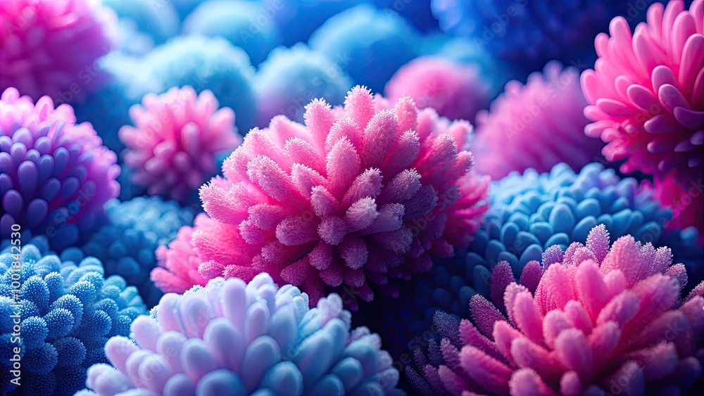 Obraz premium Soft Pink Elements on a Deep Blue Background Perfect for Creative Projects and Modern Designs