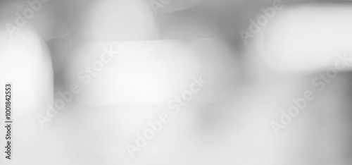 Blur white abstract background, blurred grey gradient bright light with copy space backdrop, banner, blank mordern business office interior hallway building design background, monochrome