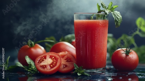 Tomato juice. Premium food background