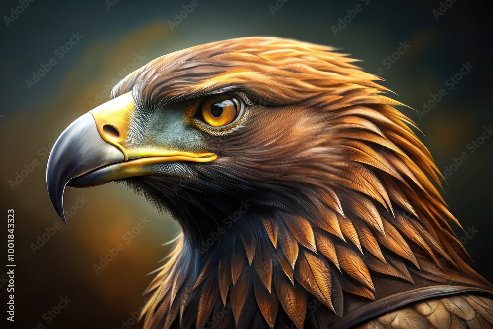 Obraz premium Step-by-Step Guide to Drawing a Realistic Golden Eagle with Detailed Illustration Techniques