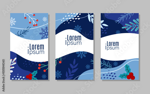 Winter theme background social media post