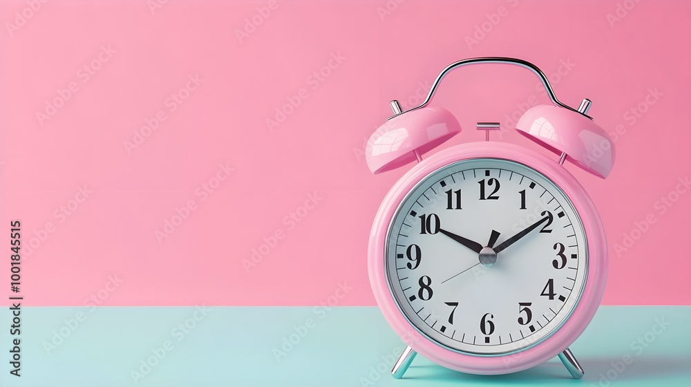 Pink Alarm Clock Minimalist Background Pink Alarm Clock Minimalist Background