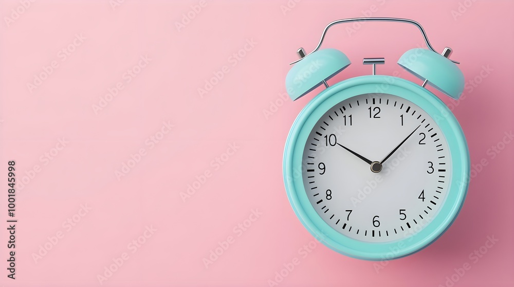 Blue Alarm Clock Pink Background Blue Alarm Clock Pink Background