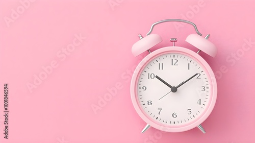 Pink Alarm Clock on Pink Background