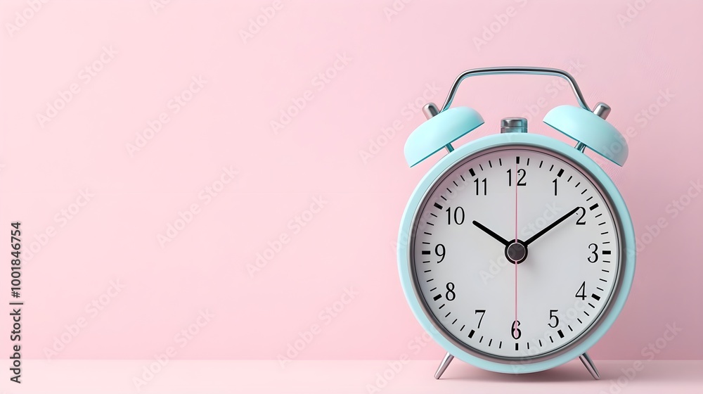 Blue Alarm Clock Pink Background Blue Alarm Clock Pink Background