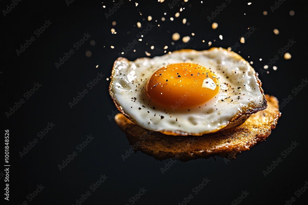 Fried Egg Black Background Fried Egg Black Background