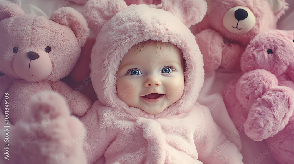 Detailed imagery created through the innovative use of generative AI showcasing an endearing baby girl with luminous blue eyes Detailed imagery created through the innovative use of generative AI showcasing an endearing baby girl with luminous blue eyes