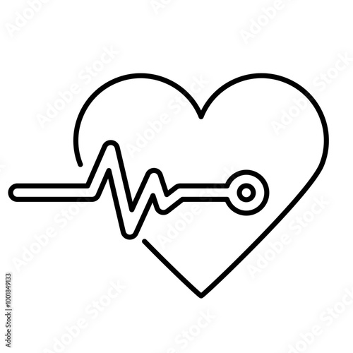 Lifeline icon, Heart beat medical