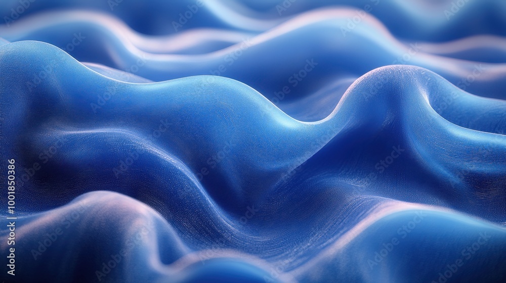 Obraz premium Abstract 3D wave lines background with a flowing, dynamic design in shades of blue 