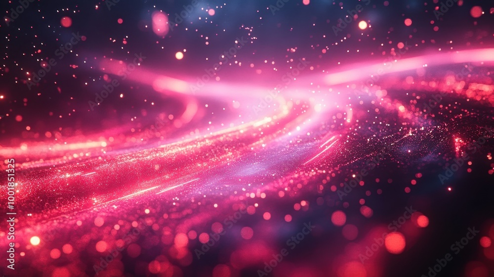 Dark abstract background with neon lines creating a futuristic, glowing effect Dark abstract background with neon lines creating a futuristic, glowing effect