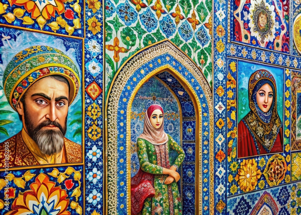 Vibrant Arab Art Inspired Mosaics and Patterns Showcasing Rich Cultural Heritage and Tradition