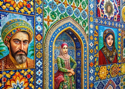 Vibrant Arab Art Inspired Mosaics and Patterns Showcasing Rich Cultural Heritage and Tradition