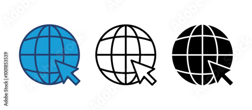 Web icon vector. go to web icon. web click icon