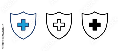 Health insurance icon vector. Insurance health document icon