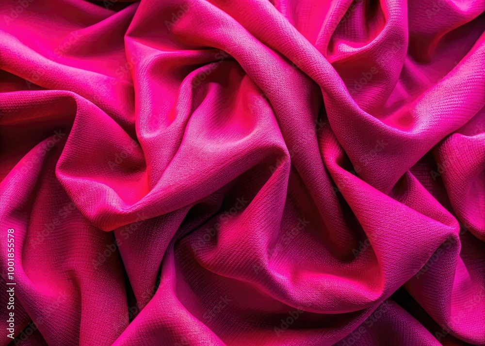 Fototapeta premium Vibrant Hot Pink Fabric Material for Fashion, Textile Design, and Creative Projects Backgrounds