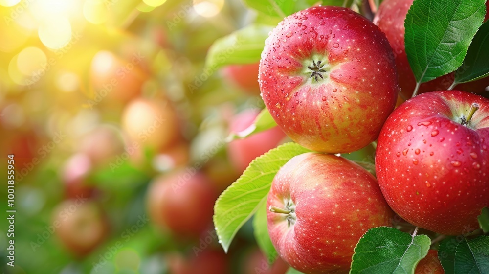 fresh and healthy apples fruit on tree at agriculture garden organic farm. fresh and healthy apples fruit on tree at agriculture garden organic farm.