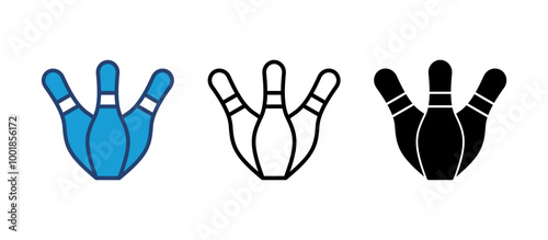Bowling icon vector. bowling ball and pin icon. bowling pins