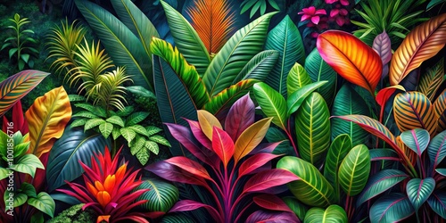 Vibrant Plant Graphics Featuring Lush Foliage and Abstract Botanical Designs for Creative Projects