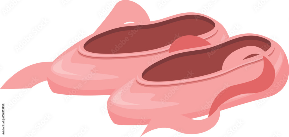 Ballet shoes with satin ribbons for dance studio advertising