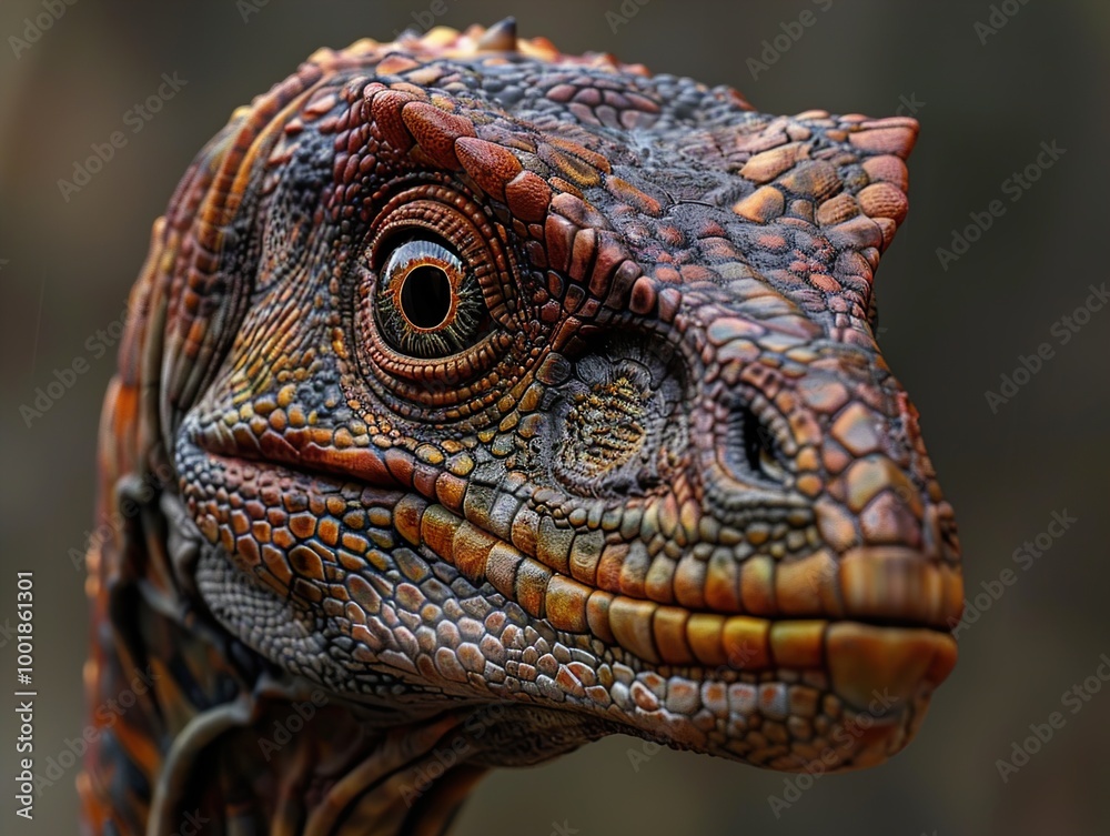 Close-Up Portrait of a Reptilian Creature with Intricate Scales Close-Up Portrait of a Reptilian Creature with Intricate Scales