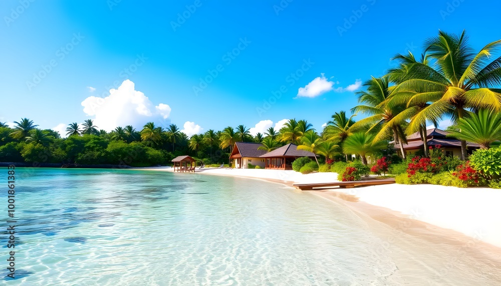Obraz premium beach with palm trees