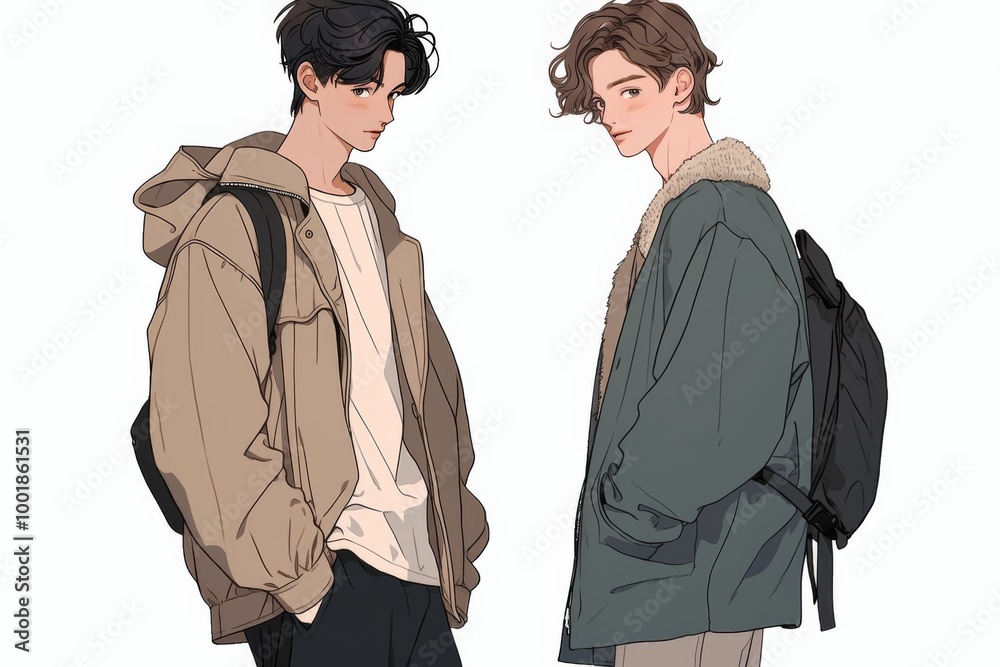 Two Handsome Young Men with Ample Copy Space for Text Two Handsome Young Men with Ample Copy Space for Text