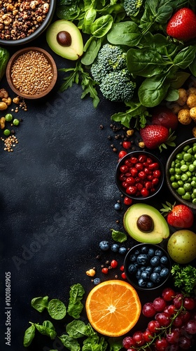 Vibrant Contrast of Nutritious and Indulgent Foods for Engaging PowerPoint Backgrounds