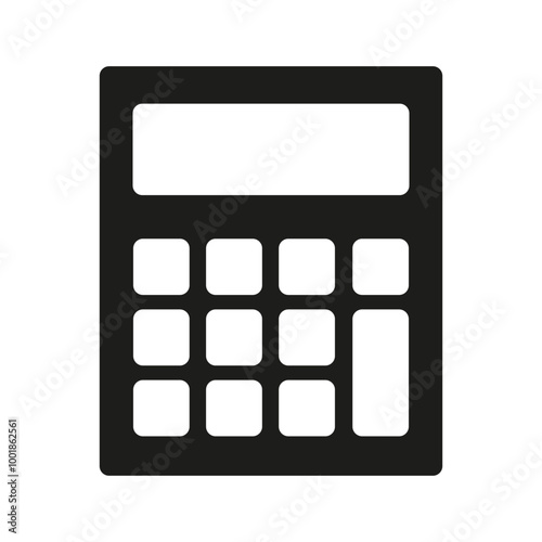 Calculator icon. Simple math tool. Number pad symbol. Vector calculator shape.