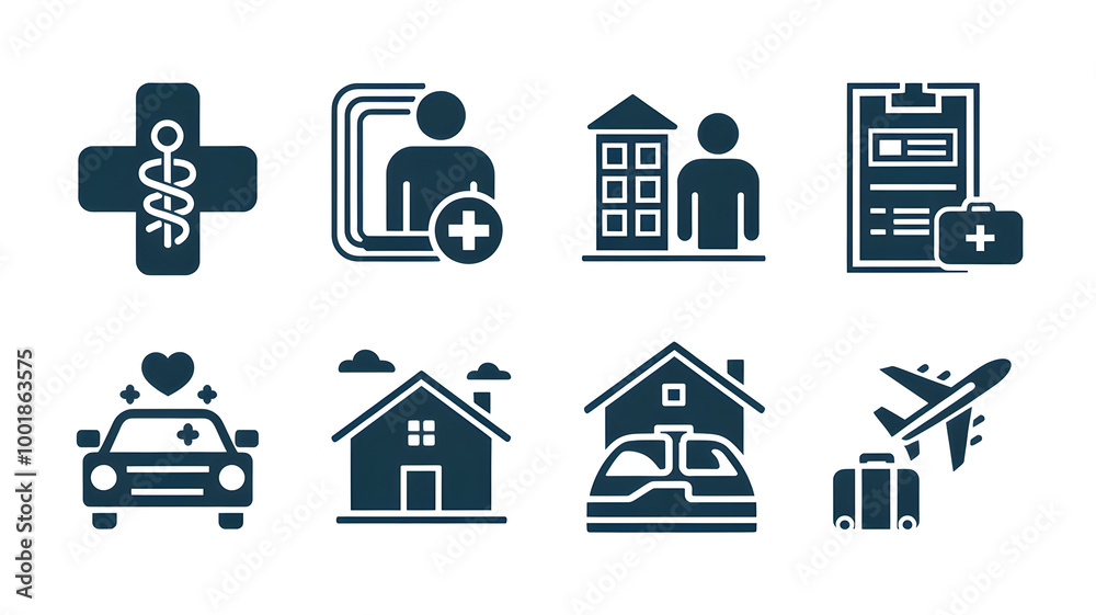 Comprehensive Healthcare and Insurance Icons Set for Digital Medical and Healthcare Applications Comprehensive Healthcare and Insurance Icons Set for Digital Medical and Healthcare Applications
