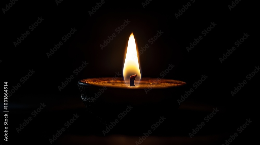 Candle flame glowing in the dark, close Candle flame glowing in the dark, close