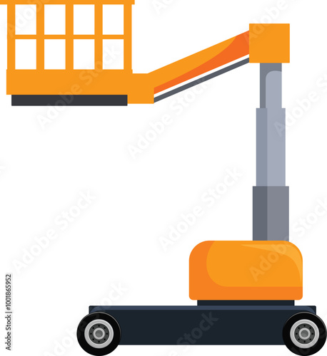 Telescopic boom lift extending upwards, showcasing its ability to reach significant heights for various tasks
