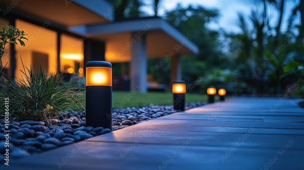 custom made wallpaper toronto digitalSmart outdoor lighting system that responds to movement, installed along the driveway 