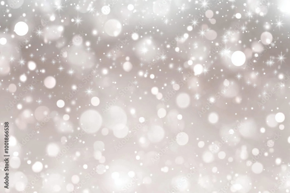 Silver abstract snow falling winter christmas holiday background with sparkles and glitter