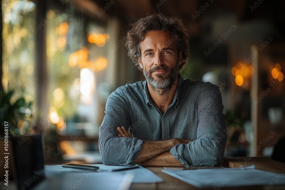 Portrait of a Confident Man in a Modern Workspace Portrait of a Confident Man in a Modern Workspace