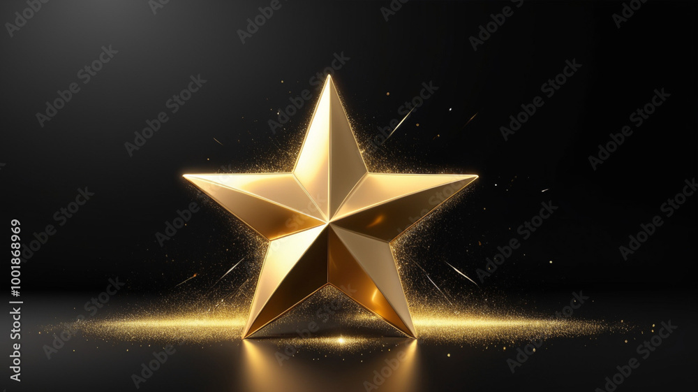 A bold, oversized gold star stands out against a solid black backdrop, embodying simplicity and elegance, perfect for modern decor or branding. A bold, oversized gold star stands out against a solid black backdrop, embodying simplicity and elegance, perfect for modern decor or branding.