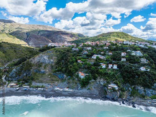 Crawford Beach Marinella from a drone, San Nicola Arcella, Cosenza, Calabria, Italy photo