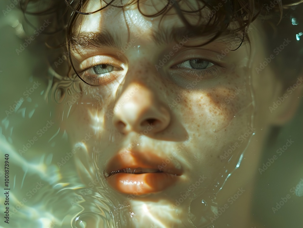 Submerged in Thought: A Portrait of a Young Man Submerged in Thought: A Portrait of a Young Man