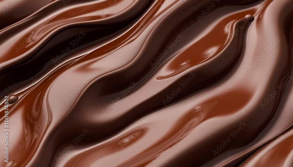 High-Detail Molten Chocolate Flow Glossy Finish and Rich Brown Hues for Marketing High-Detail Molten Chocolate Flow Glossy Finish and Rich Brown Hues for Marketing