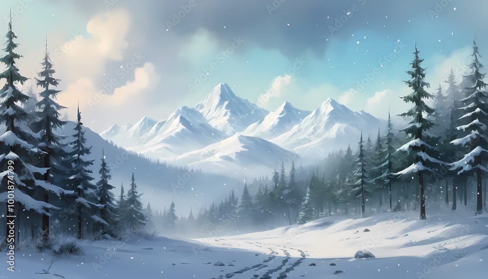 winter landscape in the mountains winter landscape in the mountains
