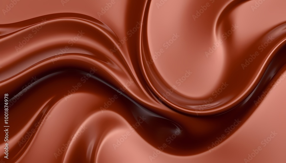 Ultra-Glossy Chocolate Surface Flowing in Graceful Waves on Transparent Background Ultra-Glossy Chocolate Surface Flowing in Graceful Waves on Transparent Background