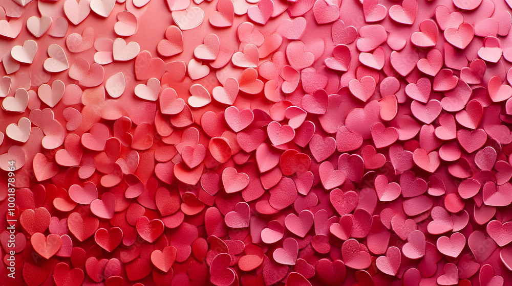 A Gradient Background of Floating Love from Soft Pink to Bold Red A Gradient Background of Floating Love from Soft Pink to Bold Red