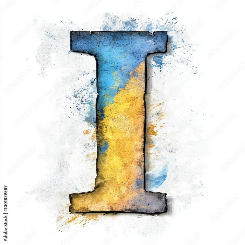 Splattered pastel paint letter I, graffiti style, with a white background Splattered pastel paint letter I, graffiti style, with a white background