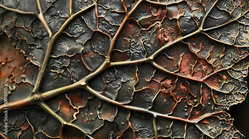 Close-up photo of a leaf showing its veins in detail.