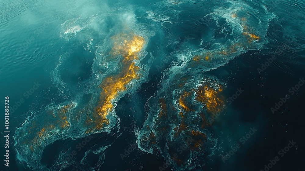 Ethereal Oceanic Colors and Textures Above Water Surface Ethereal Oceanic Colors and Textures Above Water Surface