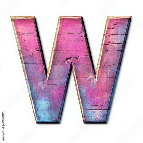 Wallpaper Mural Splattered pastel paint letter W, graffiti style, with a white background Torontodigital.ca
