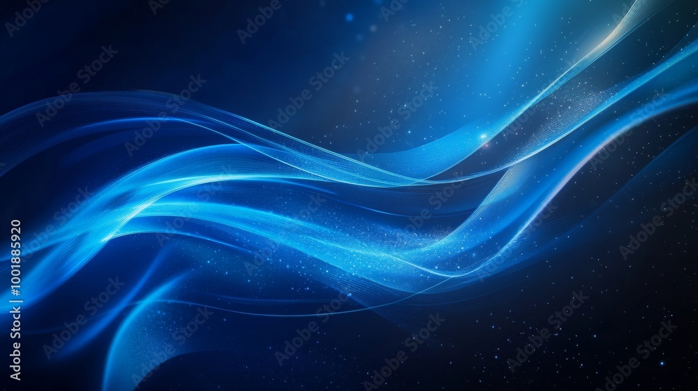 Attract Blue Line Movement, Abstract Wave Line, Light Technology Background, Copy Space Attract Blue Line Movement, Abstract Wave Line, Light Technology Background, Copy Space