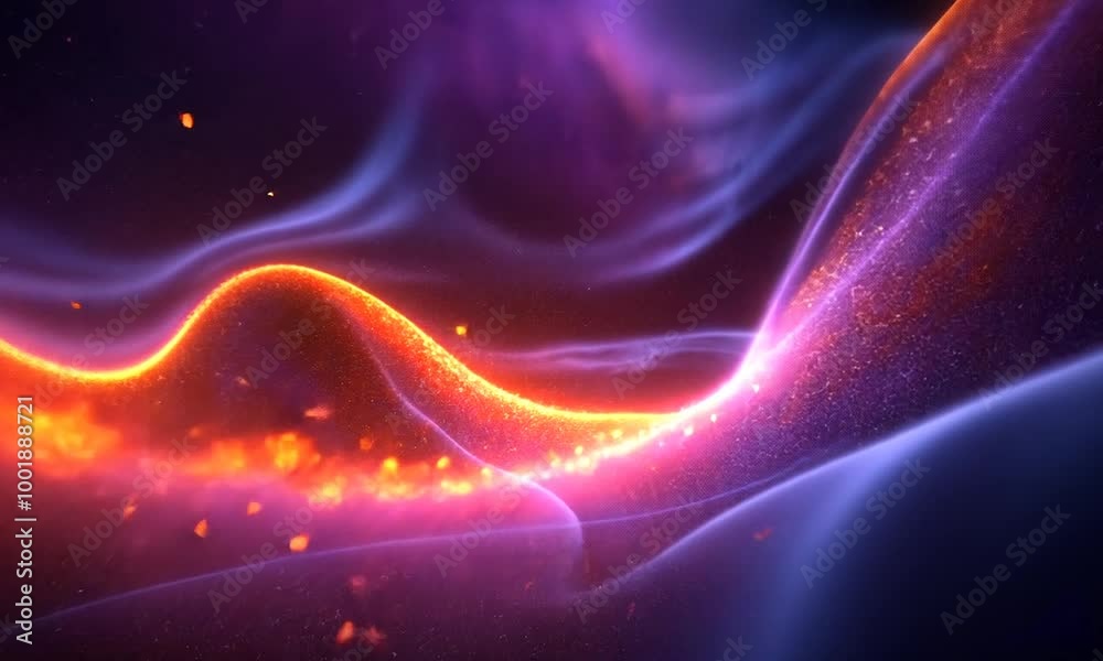 Abstract waves of light in vibrant colors and sparkling particles. Abstract waves of light in vibrant colors and sparkling particles.