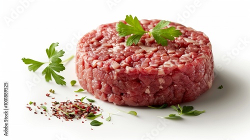 Meat, ground beef on a white background